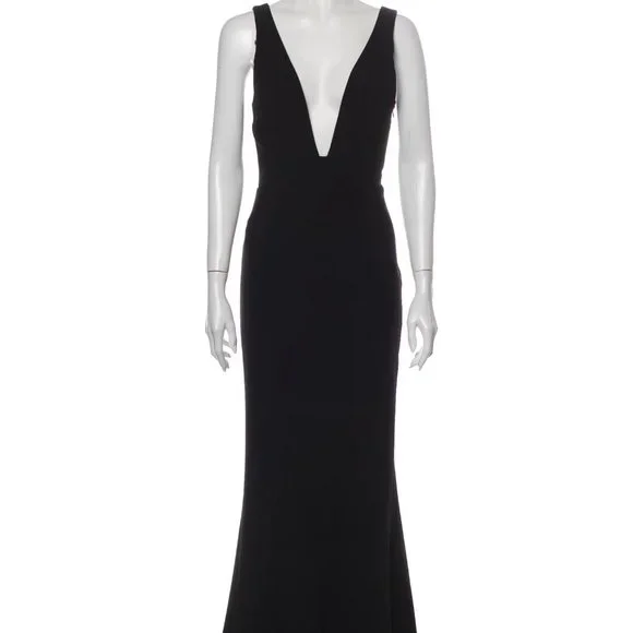green emerald velvet dress Alex Evenings Long Sleeveless Ombre Glitter Mesh Dress with Cowl Neckline and Cascade Detail Skirt Wine Multi / 18 main image 0